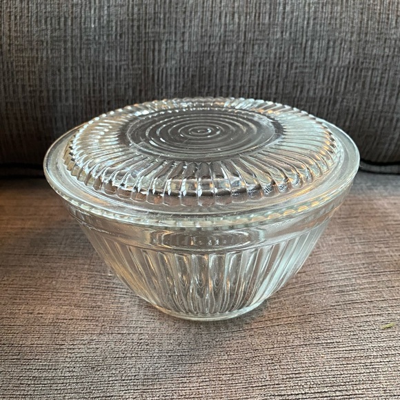 Vintage Kitchen Vintage Round Clear Depression Glass Refrigerator